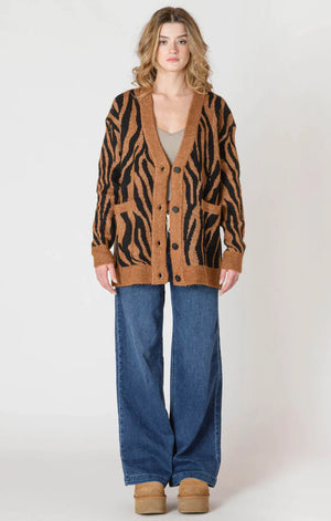 Button Front Patterned Cardigan - Room 34