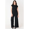 Textured Flowy Wide Leg Pants - Black Tape