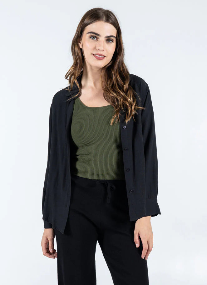 Cotton Linen Blend Bttn Blouse - C'est Moi
