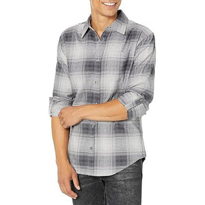 Plaid Flannel Shirt - Silver