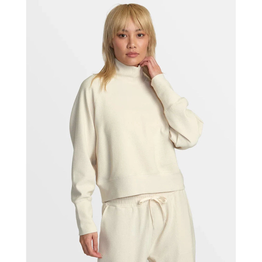 Sofie Waffle Mock Neck Sweater - RVCA