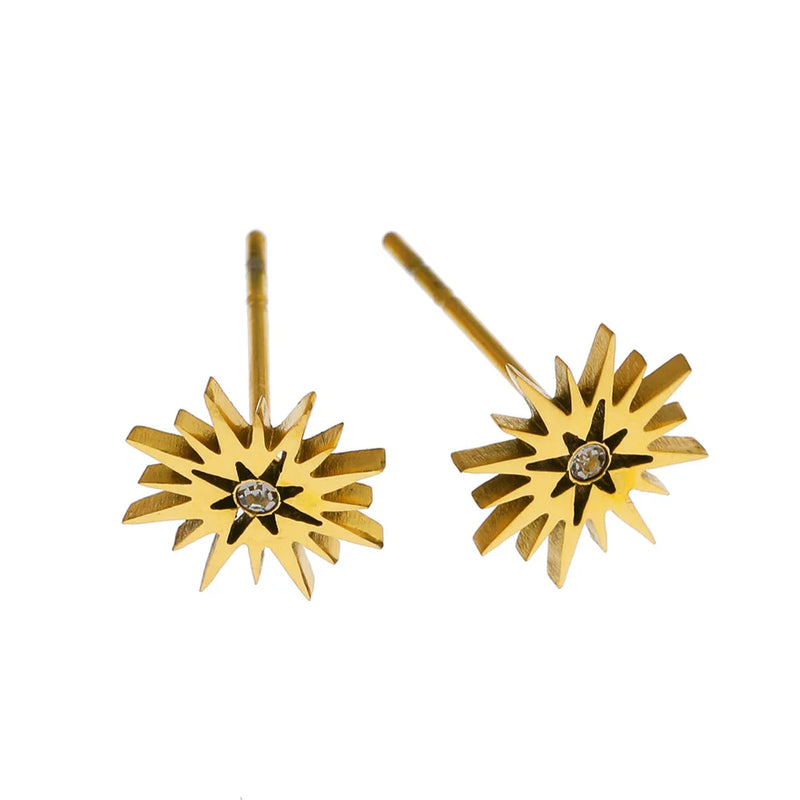 Amnisty Gold Stud Earrings - Hackney Nine
