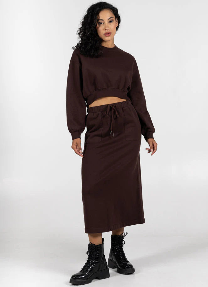 Recycled Poly/Cotton Fleece Front Pocket Skirt - C'est Moi