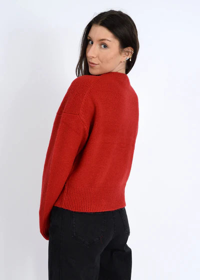 Kohana LS Crew Neck Cardigan - RD