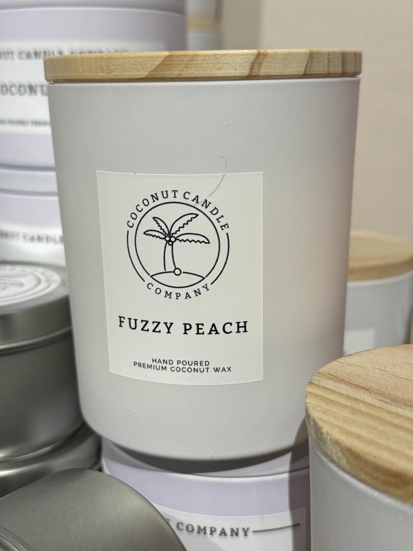 Fuzzy Peach 10oz Glass Jar - Coconut Candle Company