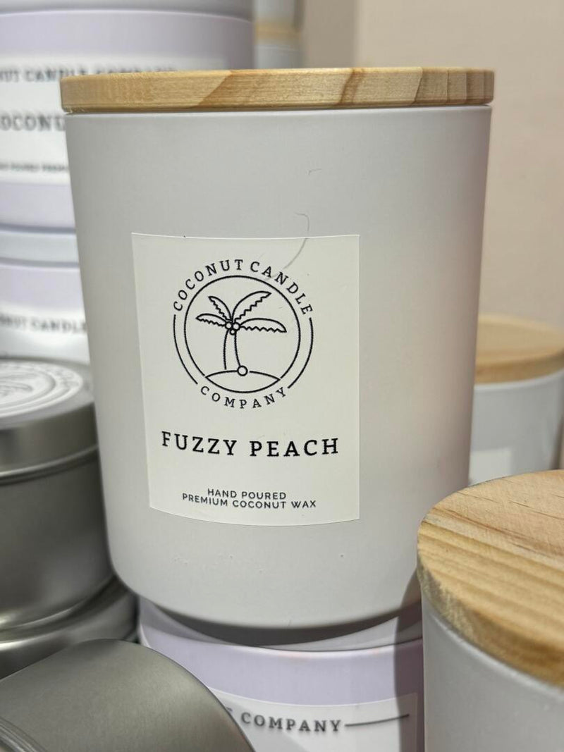 Fuzzy Peach 10oz Glass Jar - Coconut Candle Company