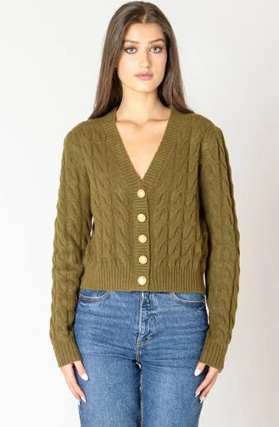 Cable Knit Cardigan - Black Tape