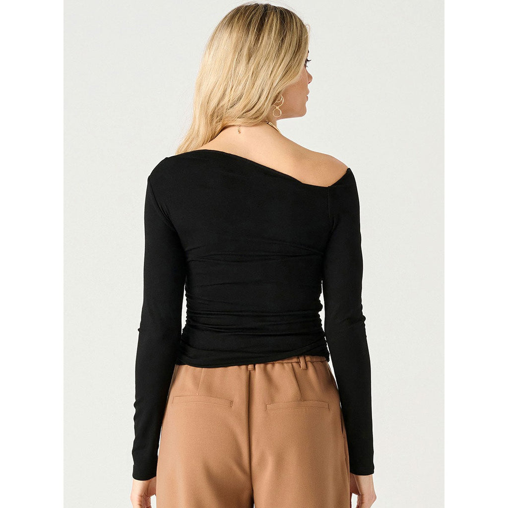 LS Draped Top - Black Tape