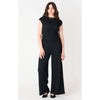 Drop Shoulder Textured Top - Black Tape