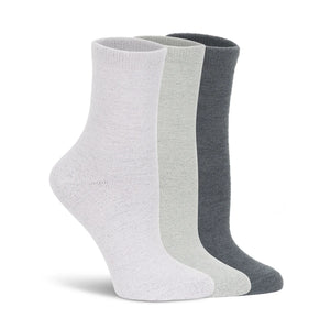 3PK Powder Cozy Quarter Crew Socks - Lemon