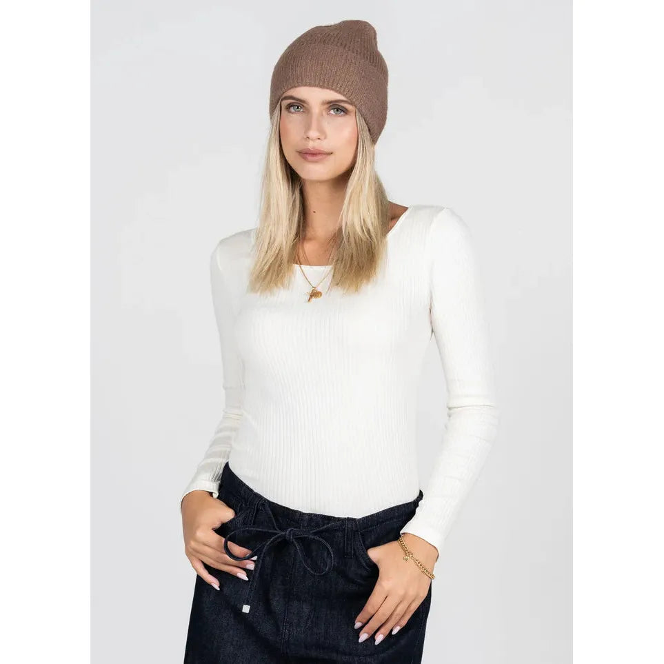 Fuzzy Ribbed Beanie Hat - C'est Moi
