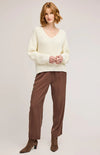 Spencer V-Neck Knit Sweater - Gentle Fawn