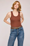 Bowen Ribbed Tank Top - Gentle Fawn