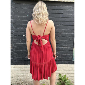 Sharlyn Adjustable Strap Shirred Dress - RD