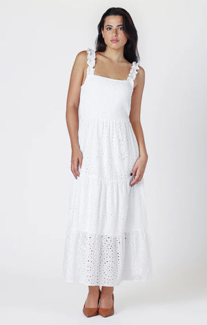 Embroidered Eyelet Maxi Dress - Dex