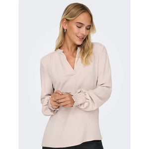 Mette V-Neck LS Smock Top - Only