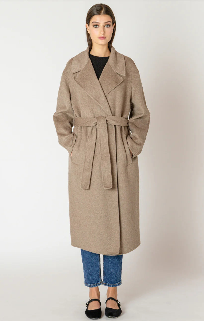 Long Belted Coat - Black Tape