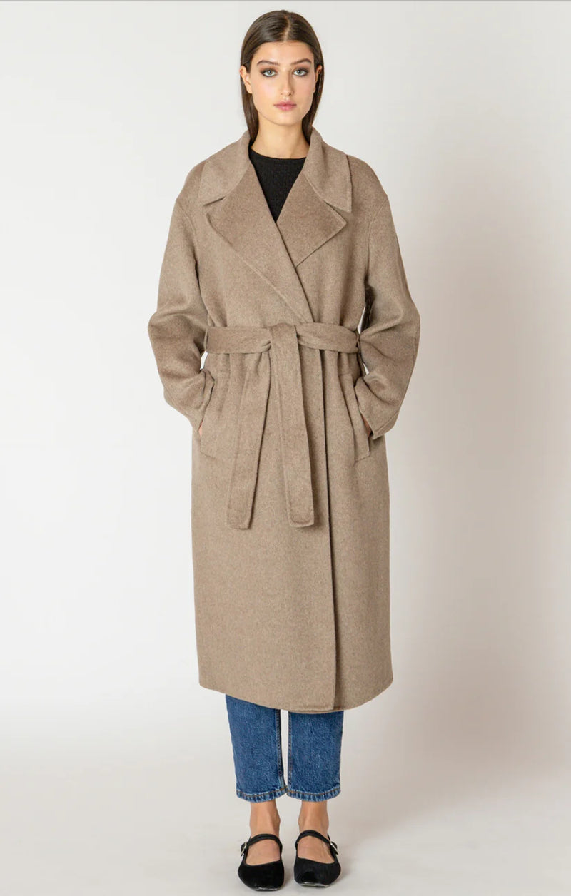Long Belted Coat - Black Tape