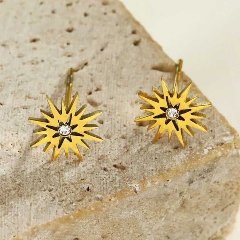 Amnisty Gold Stud Earrings - Hackney Nine