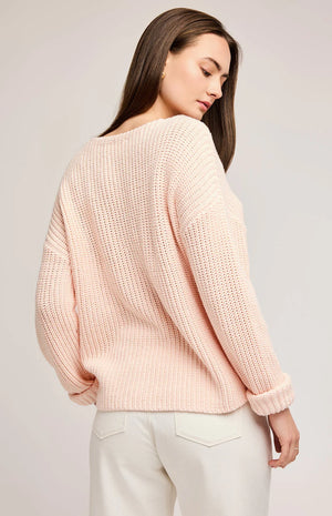 Spencer V-Neck Knit Sweater - Gentle Fawn