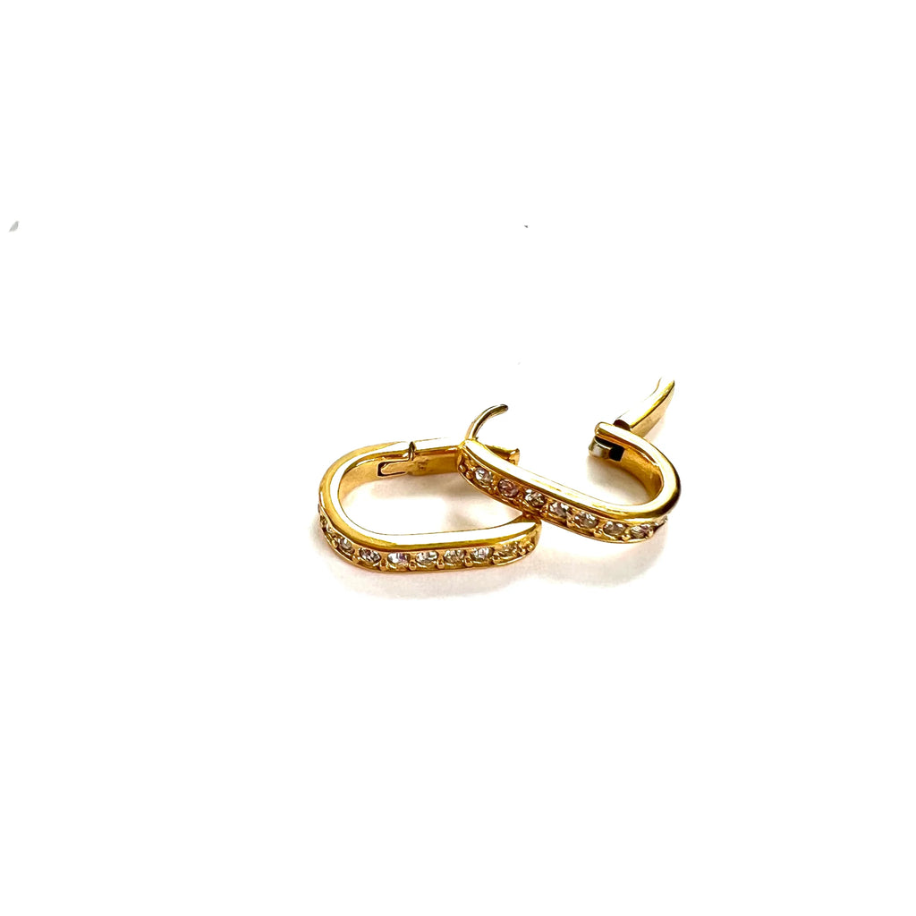 Oval Stone Hoop- Royce & Oak