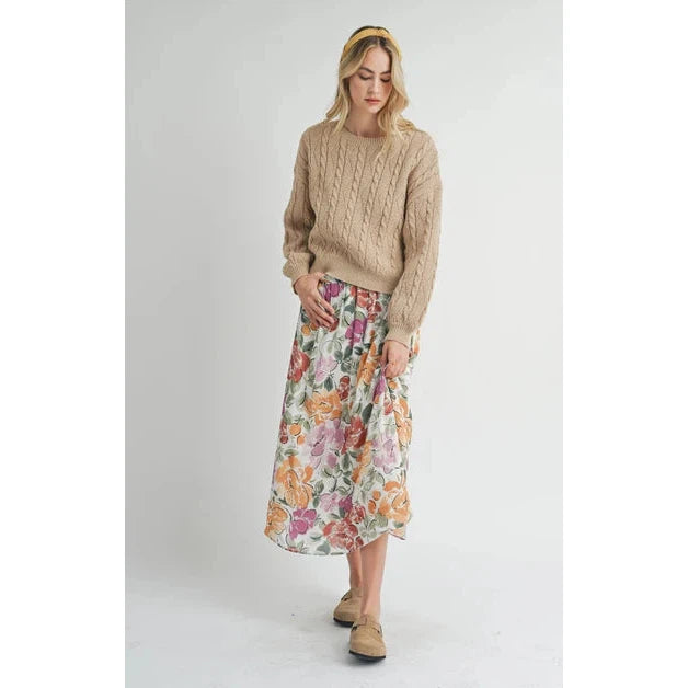 Happier Times Crew Neck Knit Sweater - Sadie & Sage