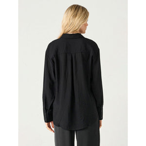 Flowy Satin Blouse - Black Tape