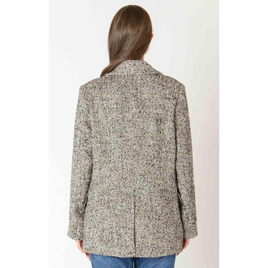 Textured Longline Blazer - Black Tape
