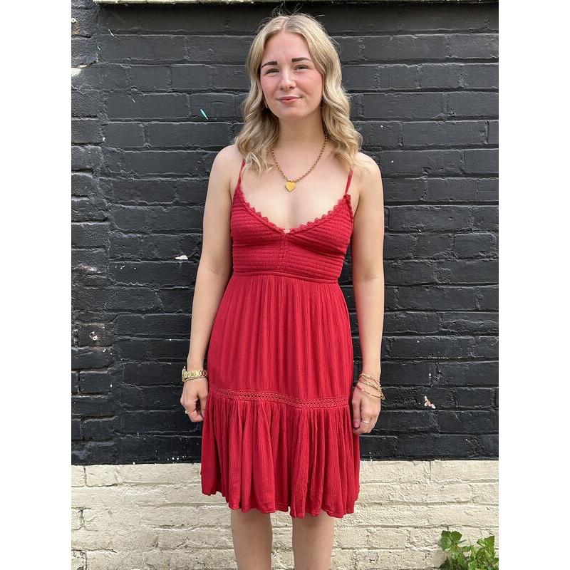 Sharlyn Adjustable Strap Shirred Dress - RD