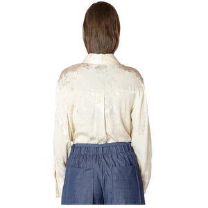 Floral Jacquard Blouse - Black Tape