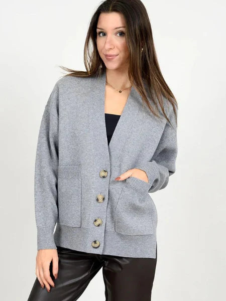 Patsy LS V-Neck Cardigan - RD