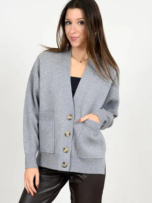 Patsy LS V-Neck Cardigan - RD