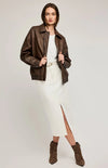 Danica Vegan Leather Bomber Jacket - Gentle Fawn