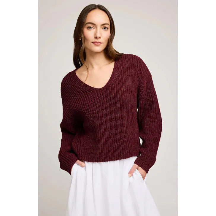 Spencer V-Neck Knit Sweater - Gentle Fawn