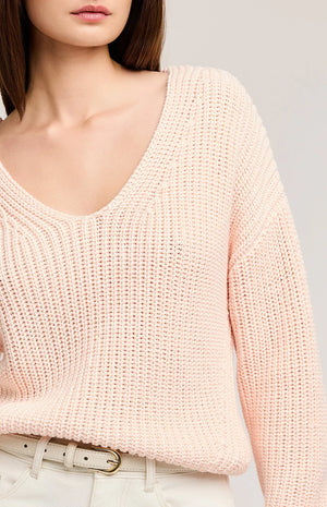 Spencer V-Neck Knit Sweater - Gentle Fawn