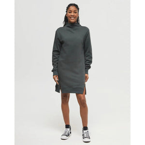 TreeFleece Mock Neck Sweatershirt Dress- Ten Tree