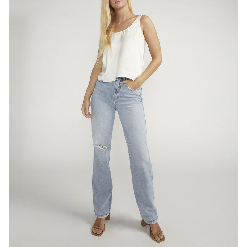 Highly Desirable Straight Jean - Silver