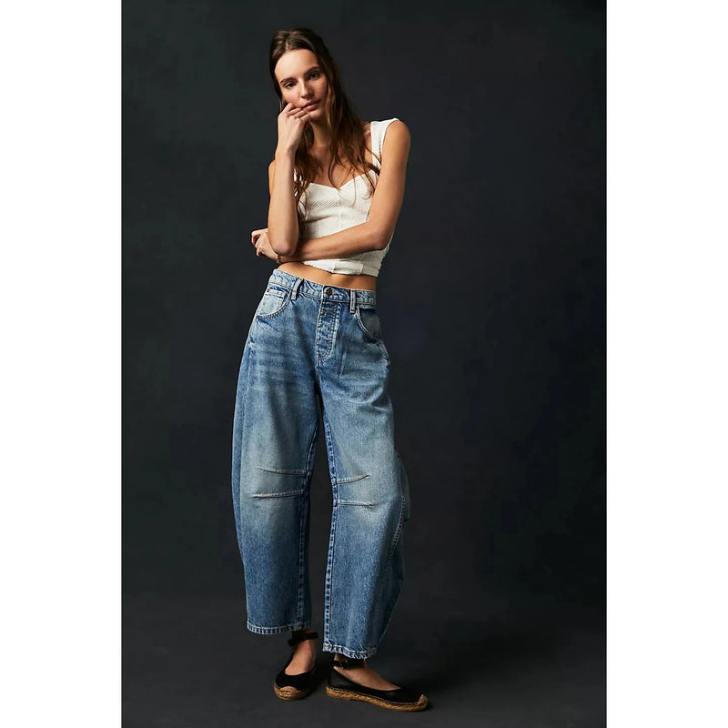 Good Luck Mid Rise Barrel Jean - Free People