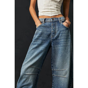 Good Luck Mid Rise Barrel Jean - Free People