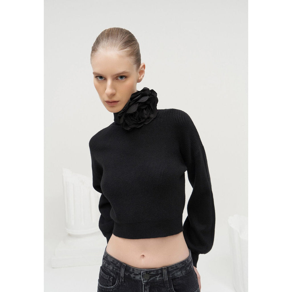 High Neck Knitted Sweater - Lez A Lez