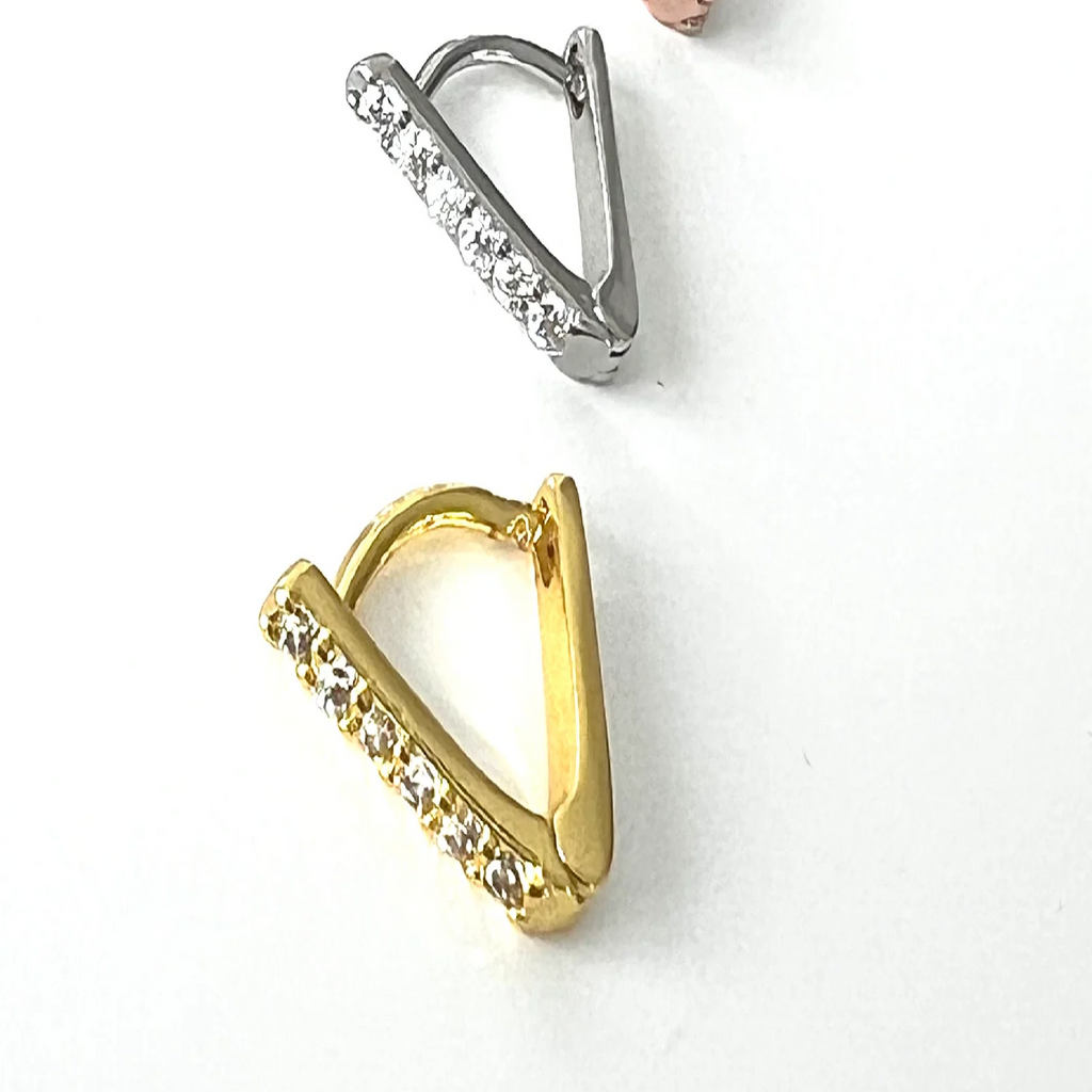 Sparkle Triangle Hoop Earring - Royce & Oak