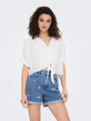 Paula Life S/S Tie Shirt Woven - Only