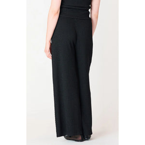 Textured Flowy Wide Leg Pants - Black Tape