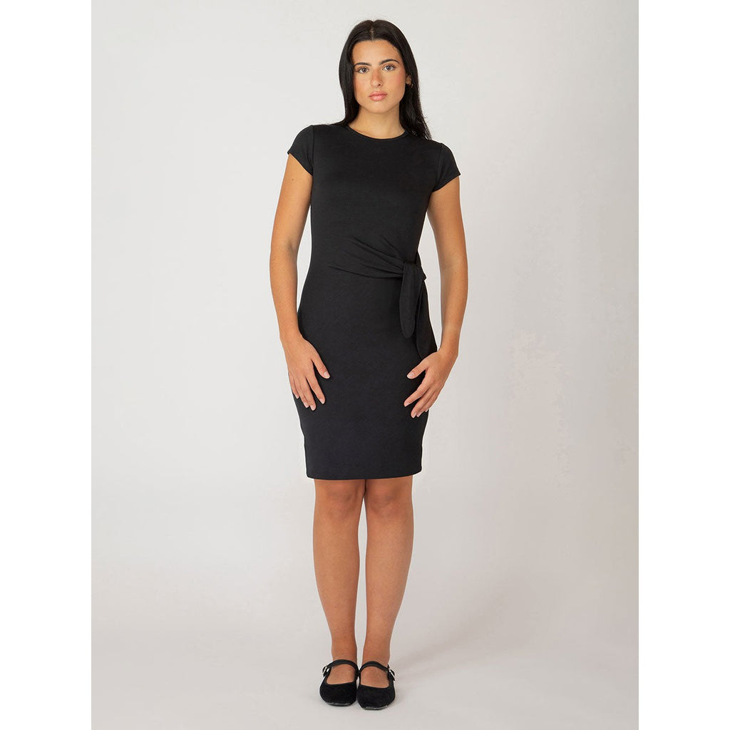 SS Knotted Mini Dress - Black Tape