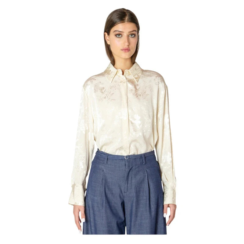 Floral Jacquard Blouse - Black Tape