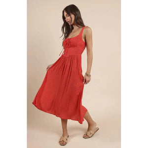 Nina Milkmaid Midi Dress - Sadie & Sage