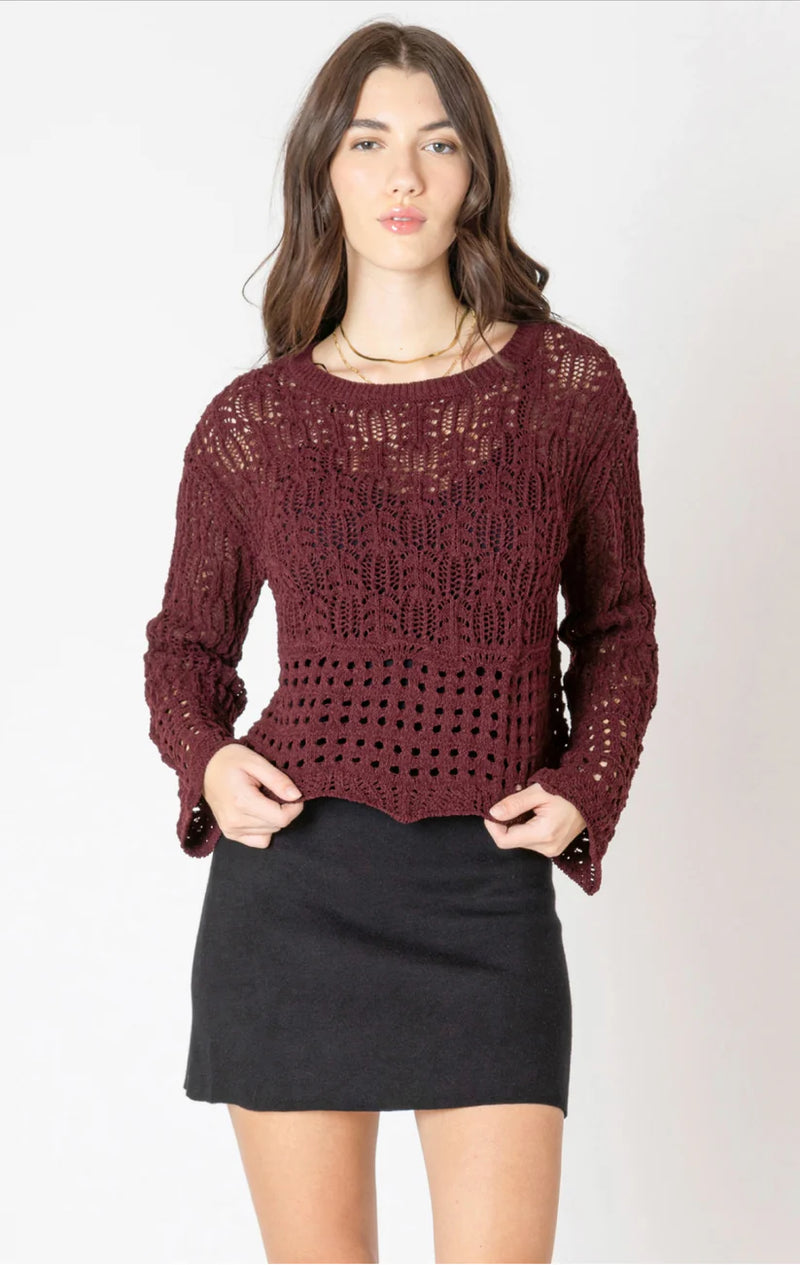 Open Stitch Wavy Hem Sweater - Dex
