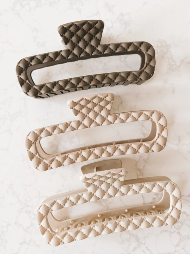 Quilted Matte Hair Claw Clip - Kitten Claws Clips