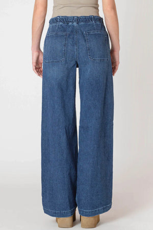 Wide Leg Knit Denim Pant - Room 34