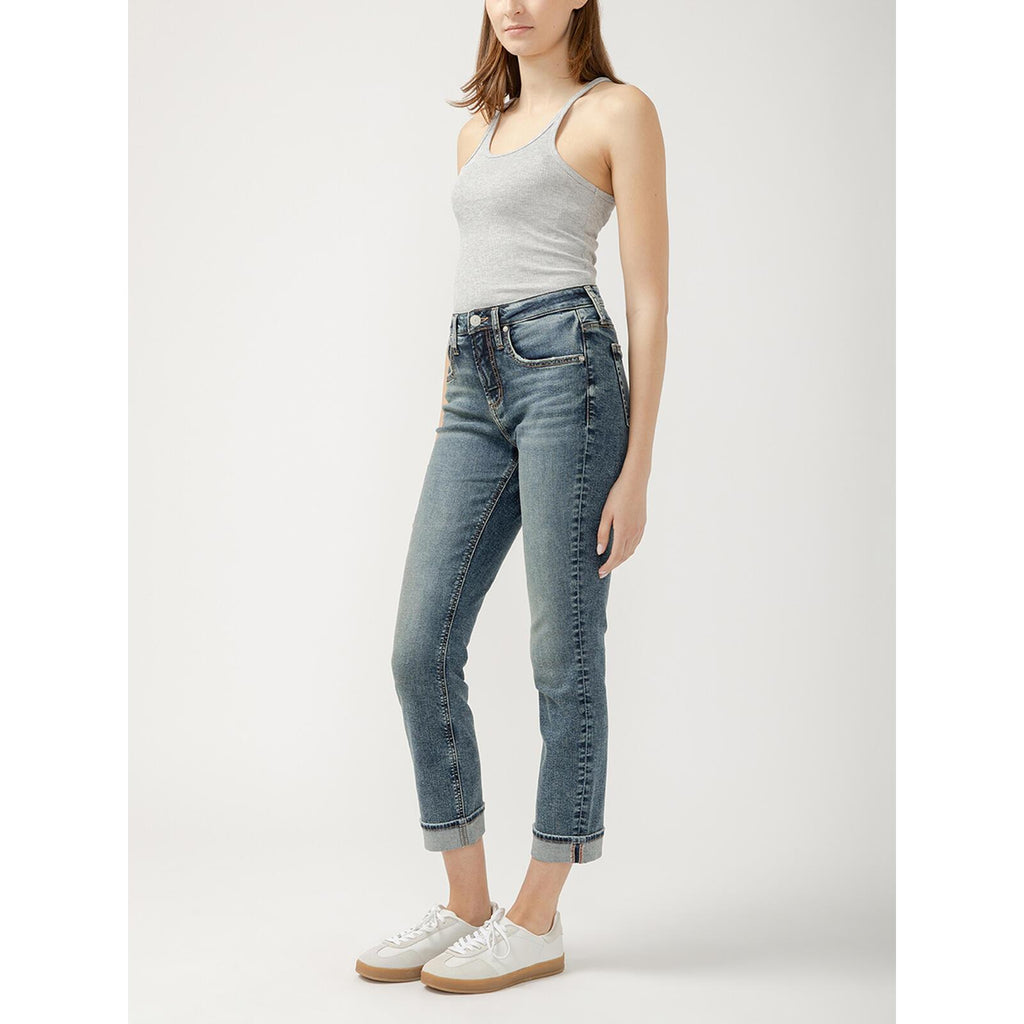 Beau Hi Rise Slim Leg - Silver